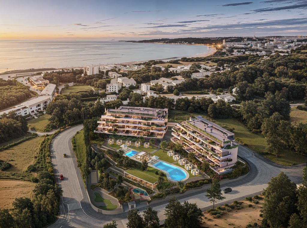 Luchtfoto of moderne ontwikkeling in Mijas Costa