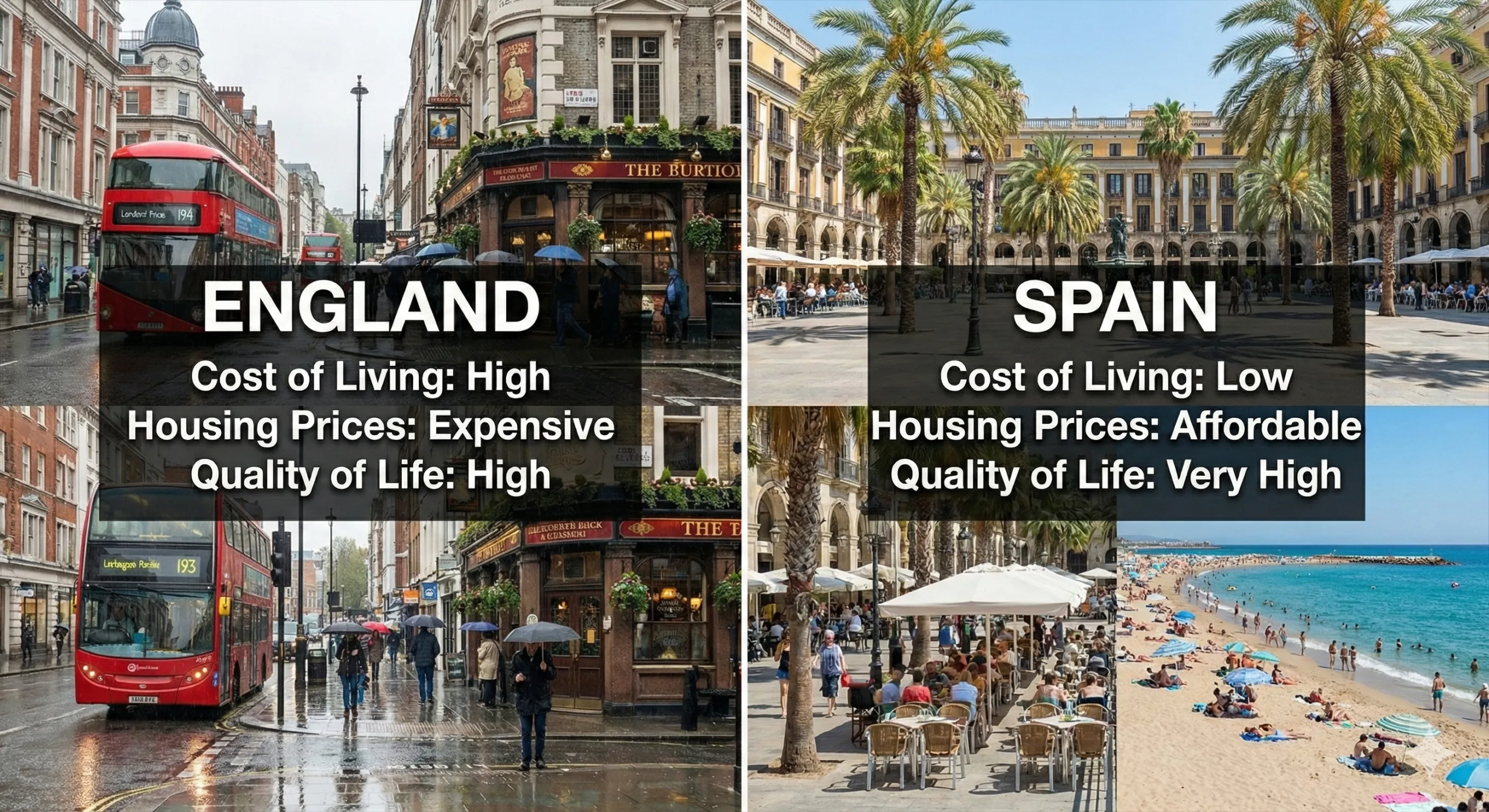 Spain vs England: Cost of Living