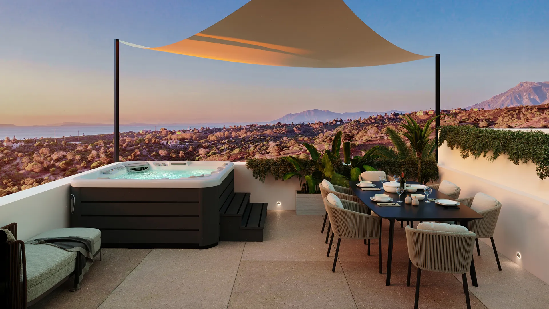 Rooftop Jacuzzi Dining Area
