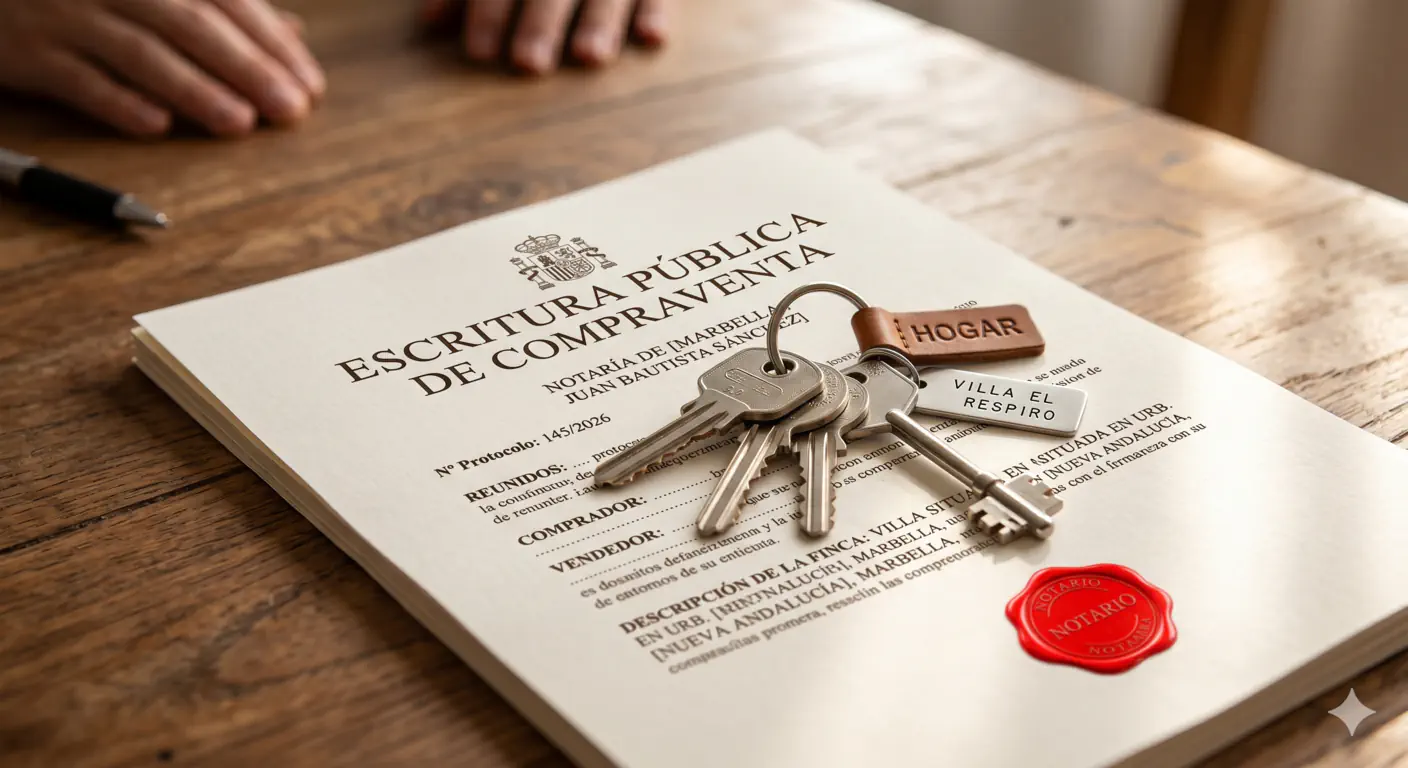 Legal documents and house keys for buying property in Spain as a US buyers with professional representation