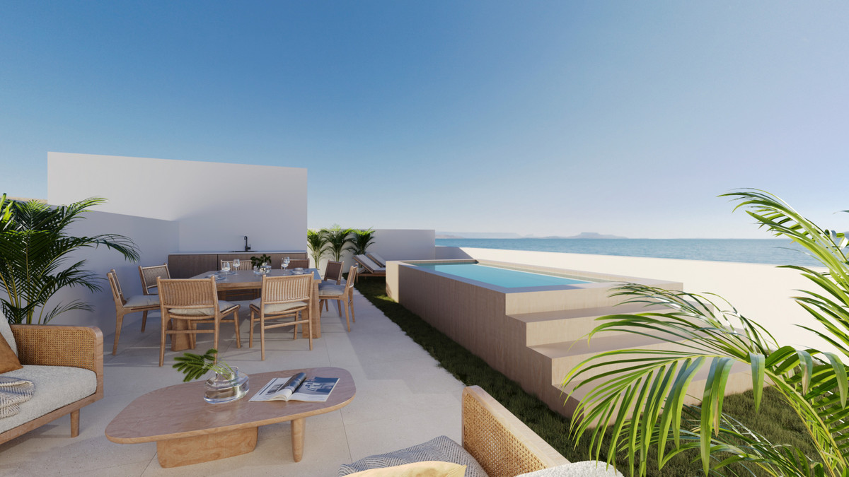 Armonia – San Pedro de Alcántara - rooftop terrace with infinity pool, outdoor dining area and direct beachfront sea views