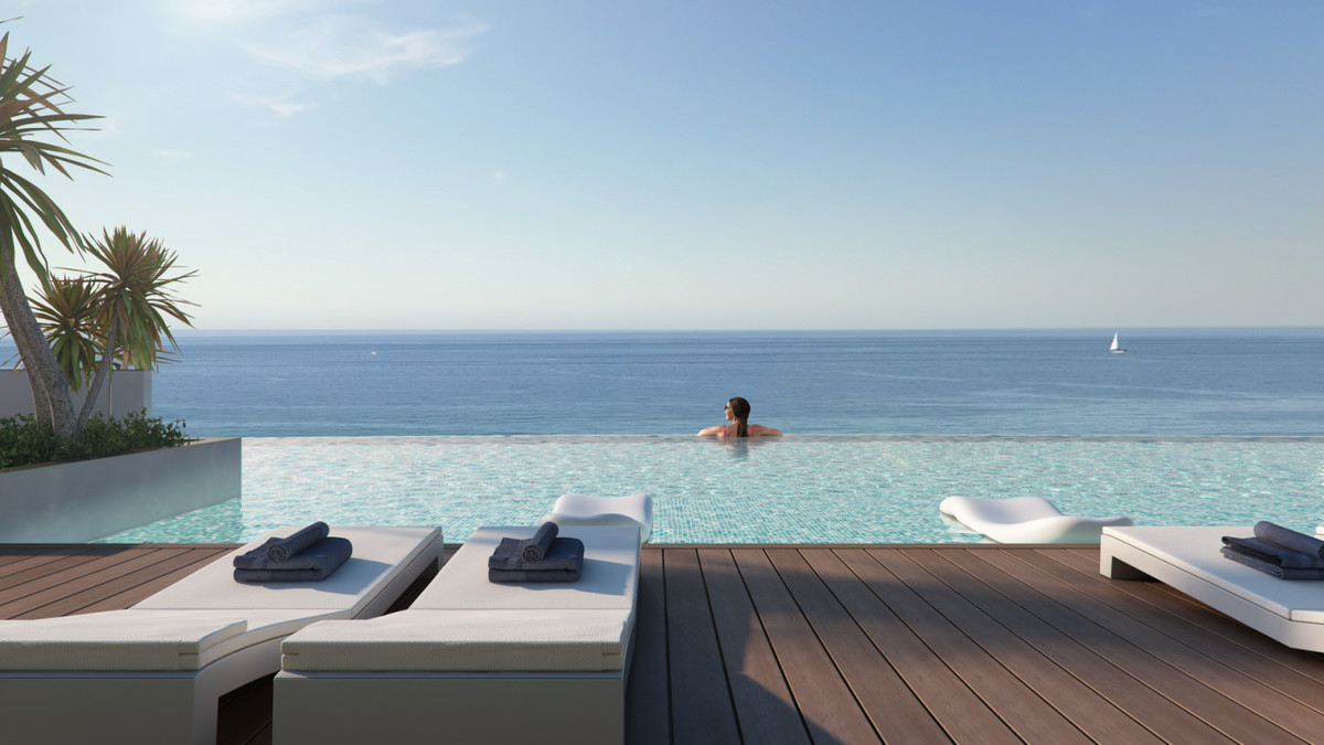 Arrecife – Casares – Infinity-Pool mit Panorama-Meerblick und Liegestühlen auf einer Holzterrasse