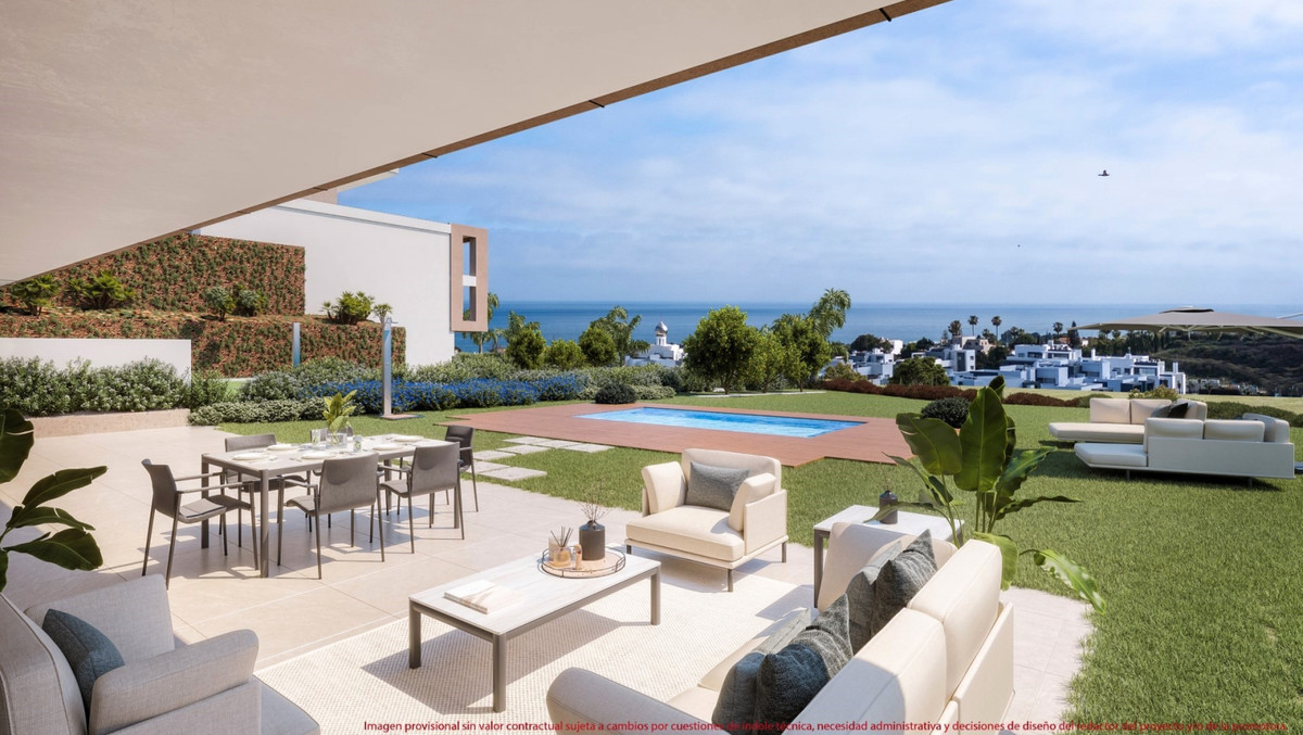 Marine Hills – Stage 2 – Estepona - luxury terrace and garden with private pool and panoramic sea views