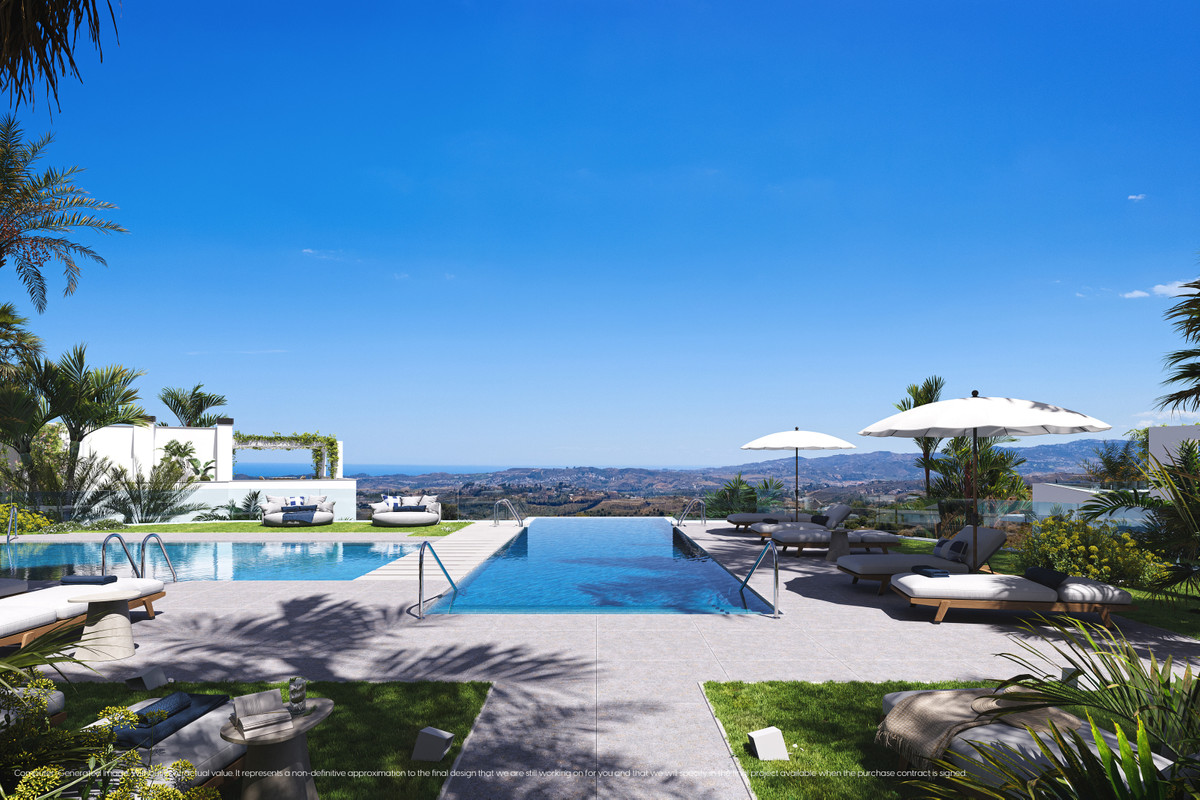 Mijas Seaviews – Mijas - infinity pool terrace with sun loungers, tropical gardens and panoramic coastal views