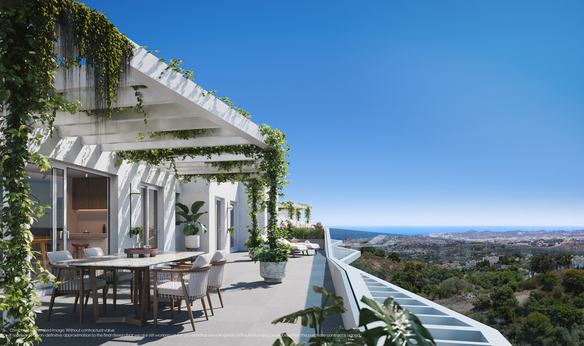 Mijas Seaviews – Mijas - luxury terrace with outdoor dining, climbing plants, and panoramic sea views over the Costa del Sol