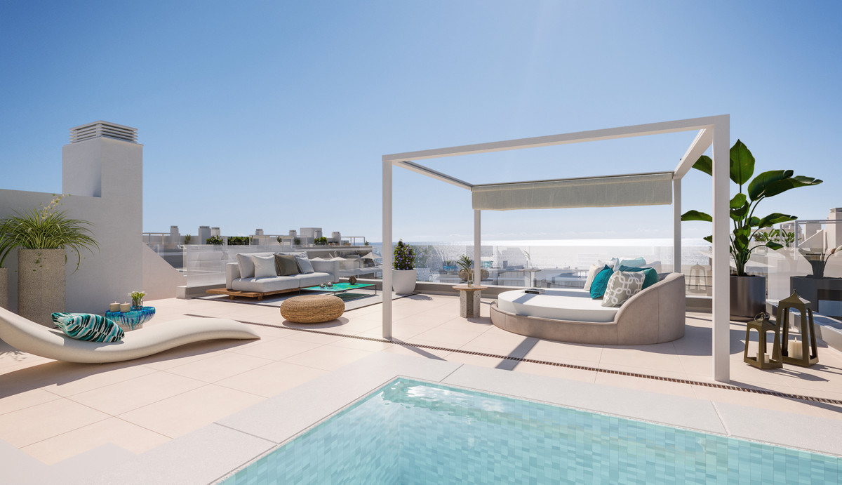 Natura Estepona – Estepona - Dachterrasse mit privatem Tauchbecken, Pergola und Meerblick