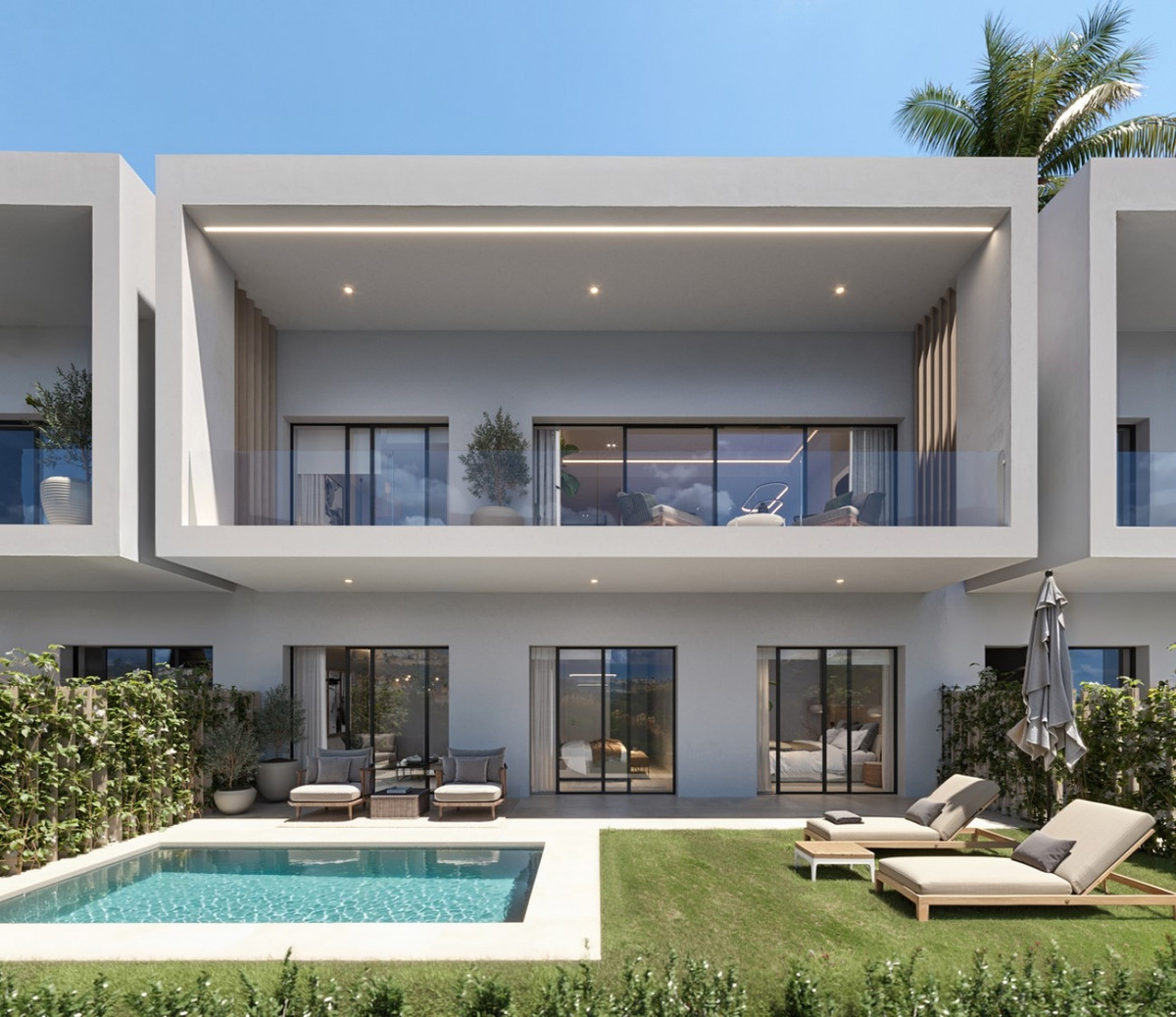Spinto Blu – Casares - moderne to-etages villa med privat pool, liggestole og landskabshave