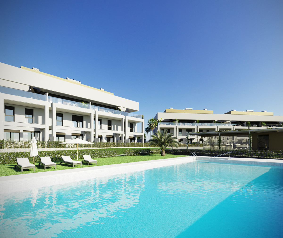 Symphony Suites II – Cancelada - Luxuriöser Neubau mit Gemeinschaftspool, Sonnenliegen und Palmengärten in Cancelada, Málaga