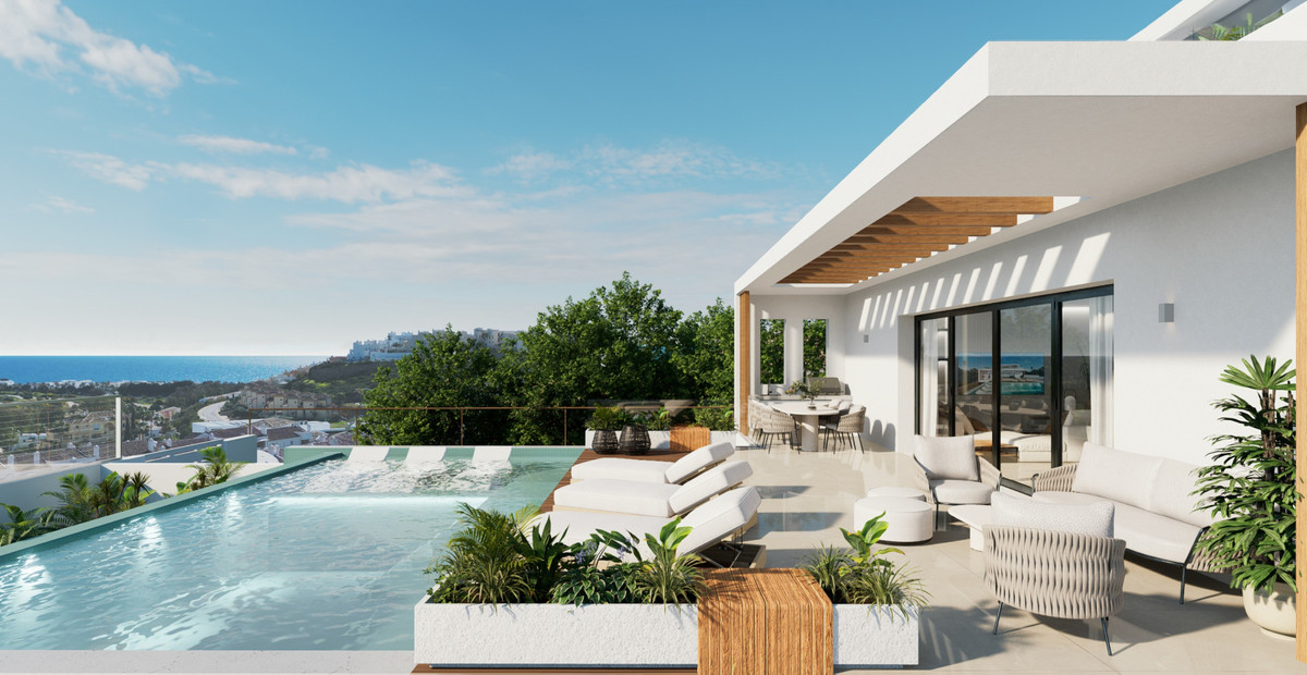 Tailor Made Villa in Casares – Casares - overloopzwembadterras met zeezicht, ligstoelen en buitenlounge