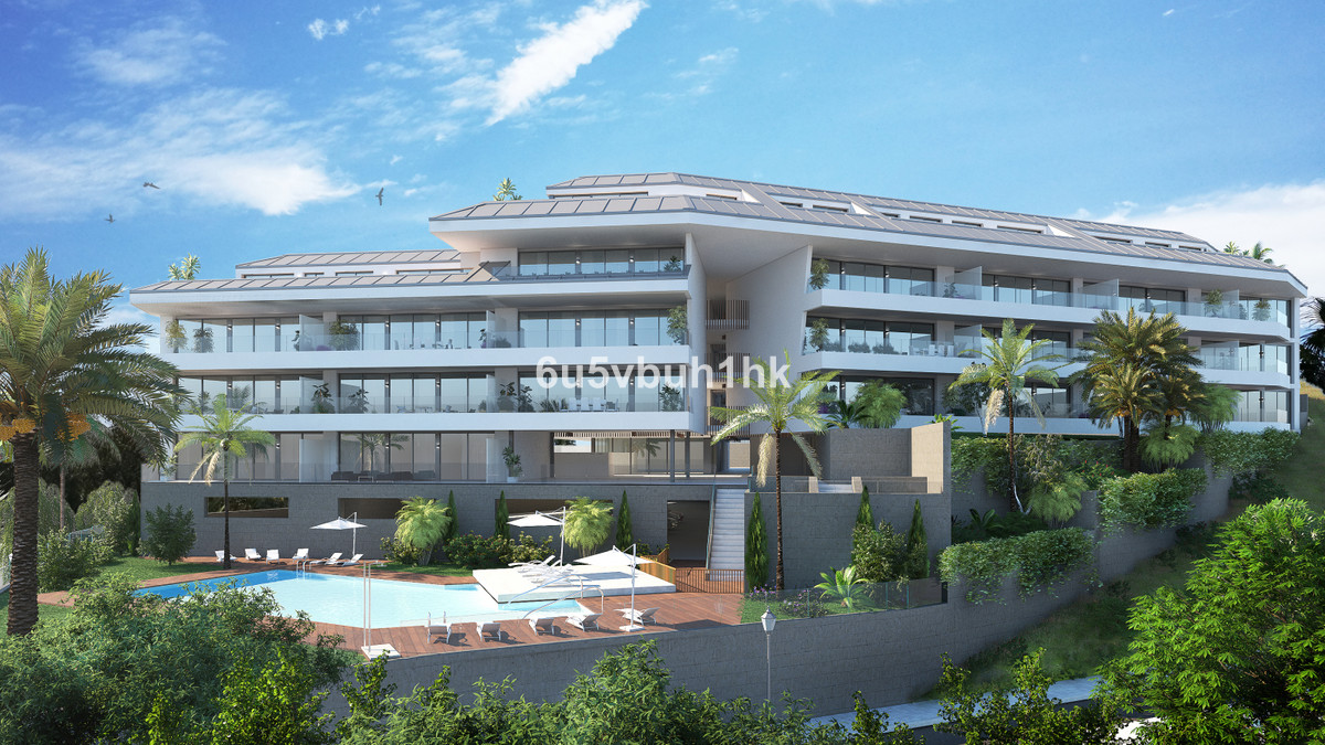 Torreblanca Heights – Fuengirola - modern luxury apartment complex exterior with pool, terraces and tropical gardens
