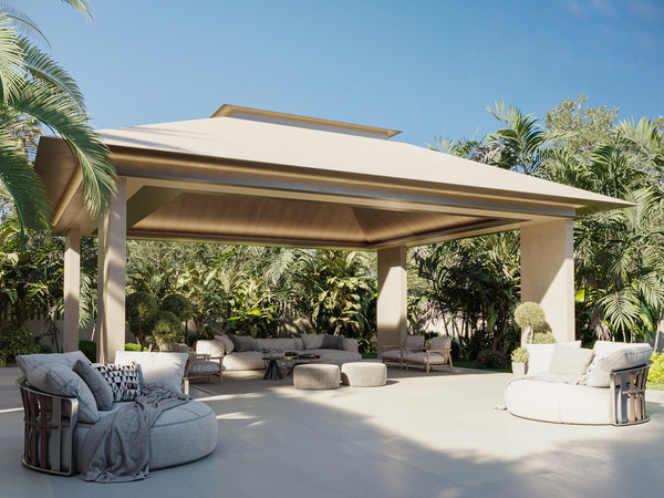 Zen – Nueva Andalucía - luxe buitenpaviljoen met loungezithoek en tropische tuinaanleg