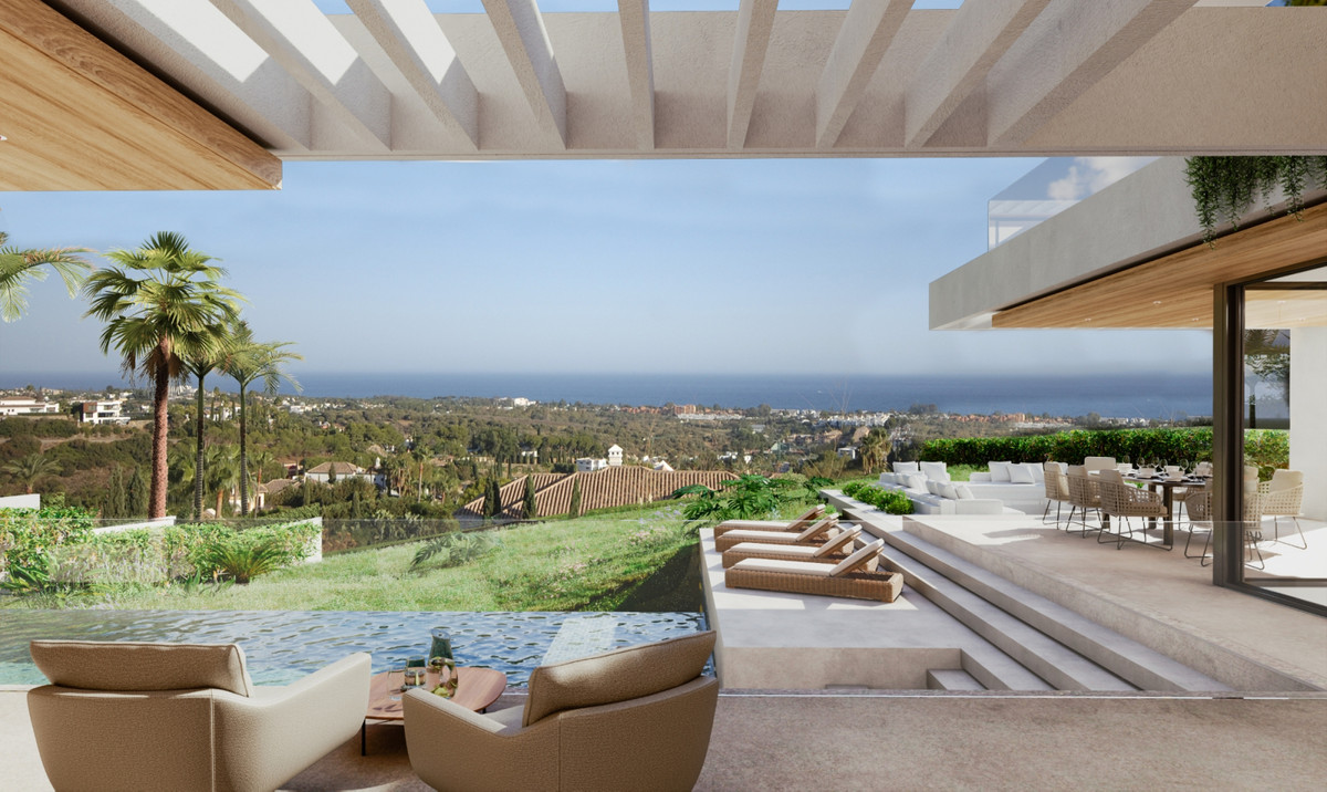Villa Selene Luxe – Los Flamingos - Infinity-Pool-Terrasse mit Panorama-Meerblick und Outdoor-Loungebereich