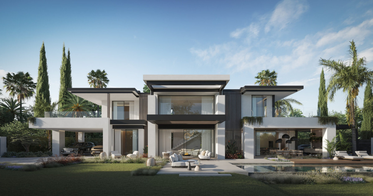 Blume – Marbella - modern luxury villa exterior with pool, garden terrace and open-plan living areas