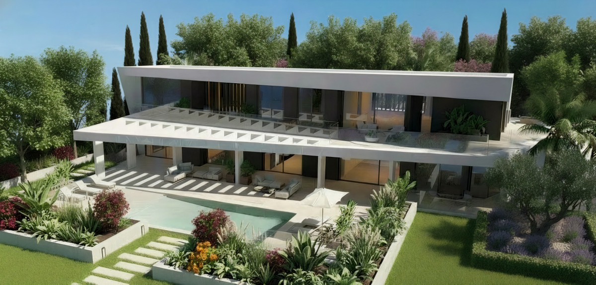Villa Oria – Nagüeles - modern luxury villa exterior with pool, terraces, and landscaped gardens in Málaga