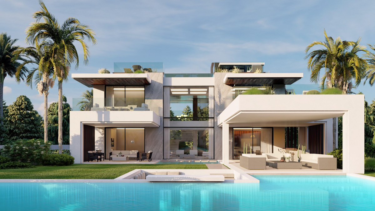 Ernira – The Golden Mile – Moderne Luxusvilla mit Infinity-Pool, Glasfassaden und Palmen
