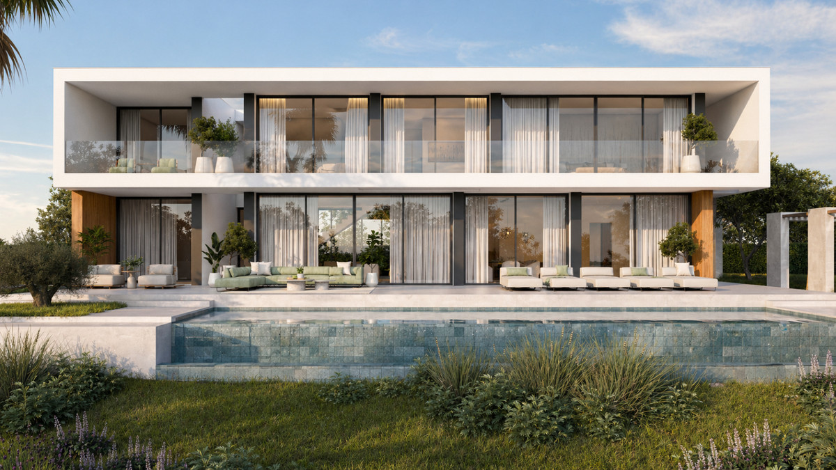Stupa – Villa Prana – Benahavís - moderne to-etages villa med infinity pool, loungeterrasser og anlagt have