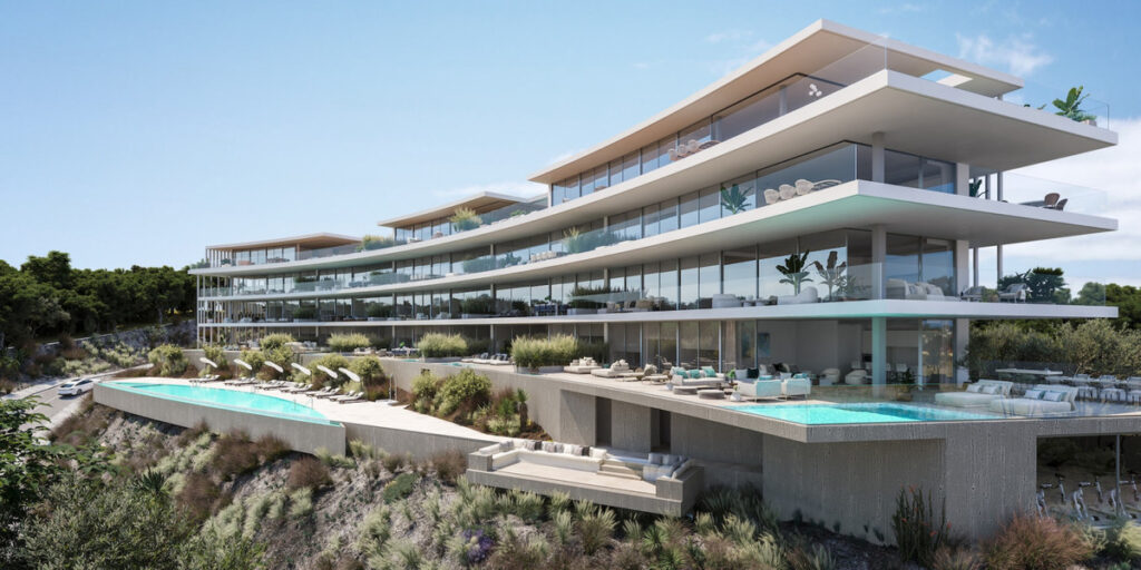 Lighthouse Higuerón Residences – Fuengirola - modern multi-storey exterior with terraces, infinity pools and landscaped gardens