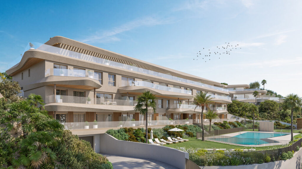 VISSION HILLS II – La Cala de Mijas - luxury new-build exterior with terraces, landscaped gardens, and communal pool