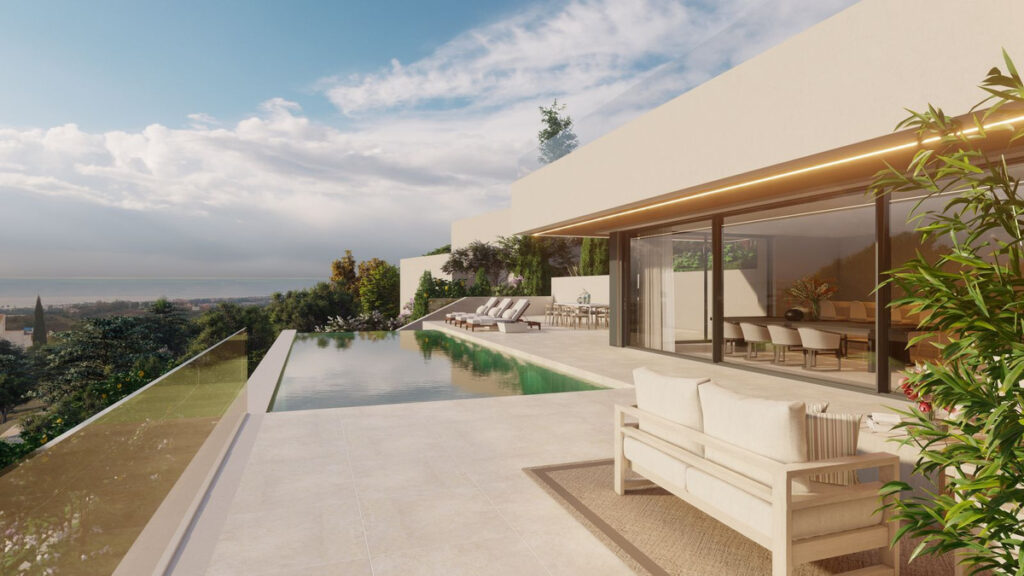 SOLARA I – Altos de los Monteros - bassengterrasse med uteseating og panoramautsikt over havet, Costa del Sol